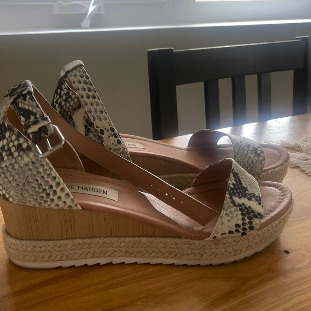 Steve Madden Snake Print Wedge Sandals
